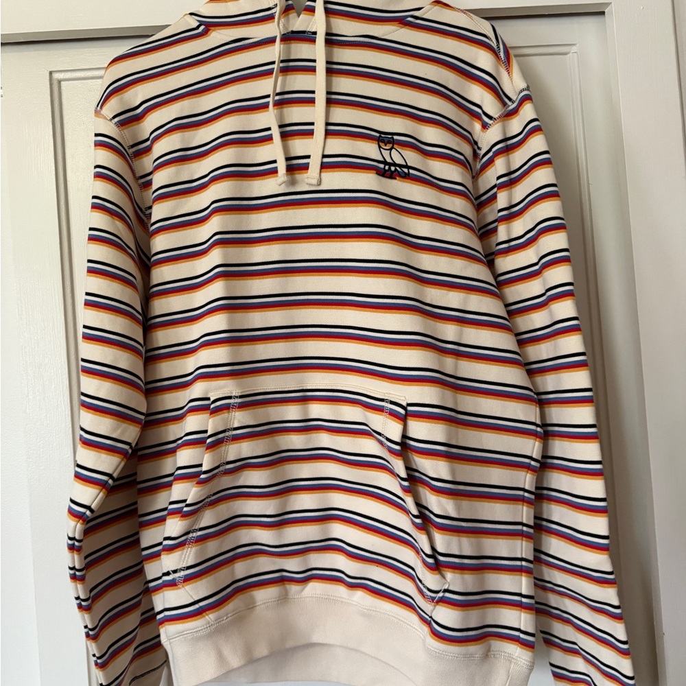 OVO Striped Hoodie - Cream, Red, Blue, Black